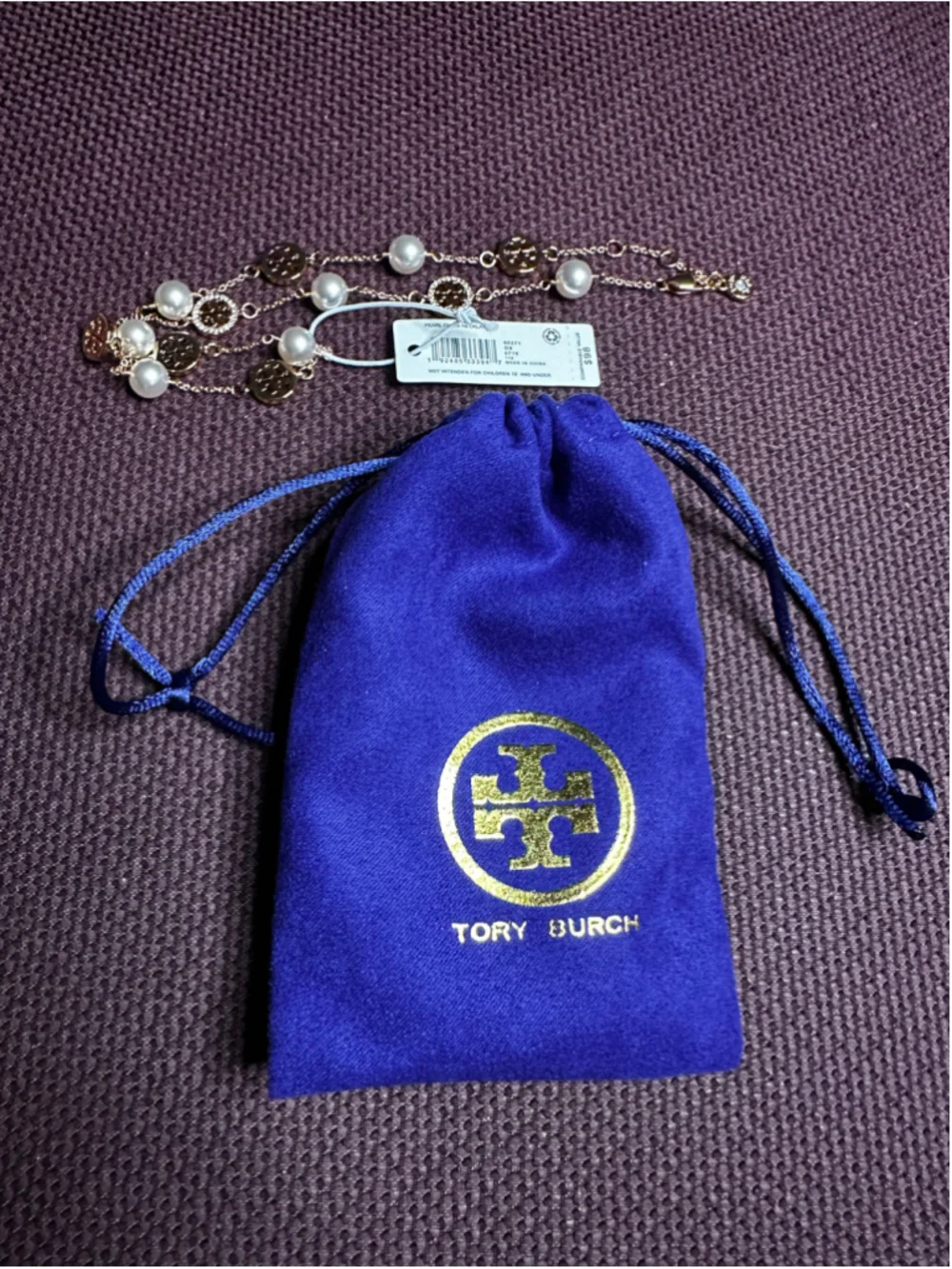 Tory Burch Gold & Pearl Chain Necklace